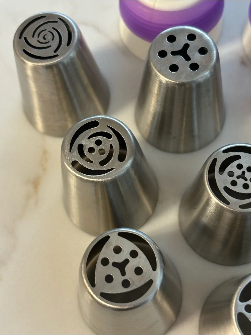 Russian Piping Tip Set with Couplers - Stainless Steel Nozzles (Silver)